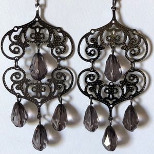 Cookie Lee Black Dangle Earrings